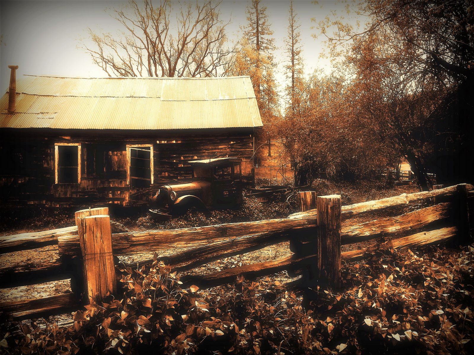Old house and truck from childhood